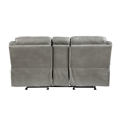 Homelegance  - Aram Double Glider Reclining Love Seat W/ Center Console, Receptacles and USB Ports in Gray - 8206GRY-2  view 5