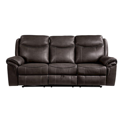 Homelegance  - Aram Double Reclining Sofa W/ Center Drop-Down Cup Holders, Receptacles, Hidden Drawer and USB Ports in Dark brown - 8206BRW-3  view 1
