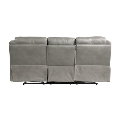 Homelegance  - Aram Double Reclining Sofa W/ Center Drop-Down Cup Holders, Receptacles, Hidden Drawer and USB Ports in Gray - 8206GRY-3  view 6