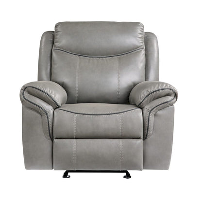 Homelegance  - Aram Glider Reclining Chair in Gray - 8206GRY-1  view 3