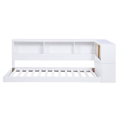 Homelegance  - Asker Twin Bookcase Corner Platform Bed - B2012BCT-1BCx  view 6