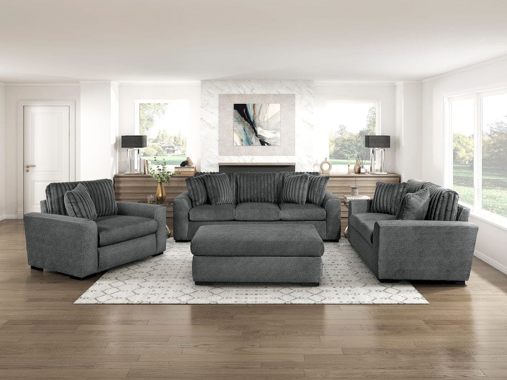 Homelegance  - Athena Ottoman in Dark gray - 9720DGY-4  view 4