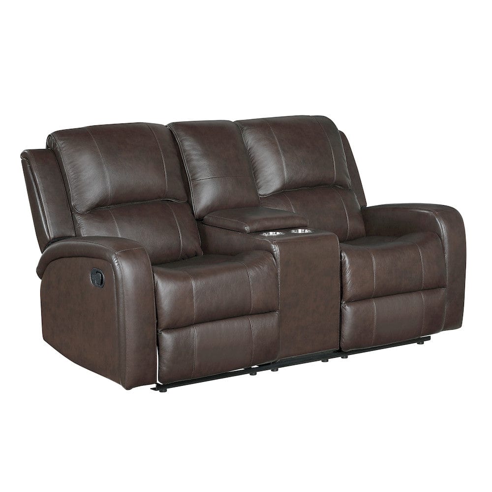 Homelegance  - Austin Double Reclining Love Seat W/ Center Console in Brown - 9735BRW-2  view 1
