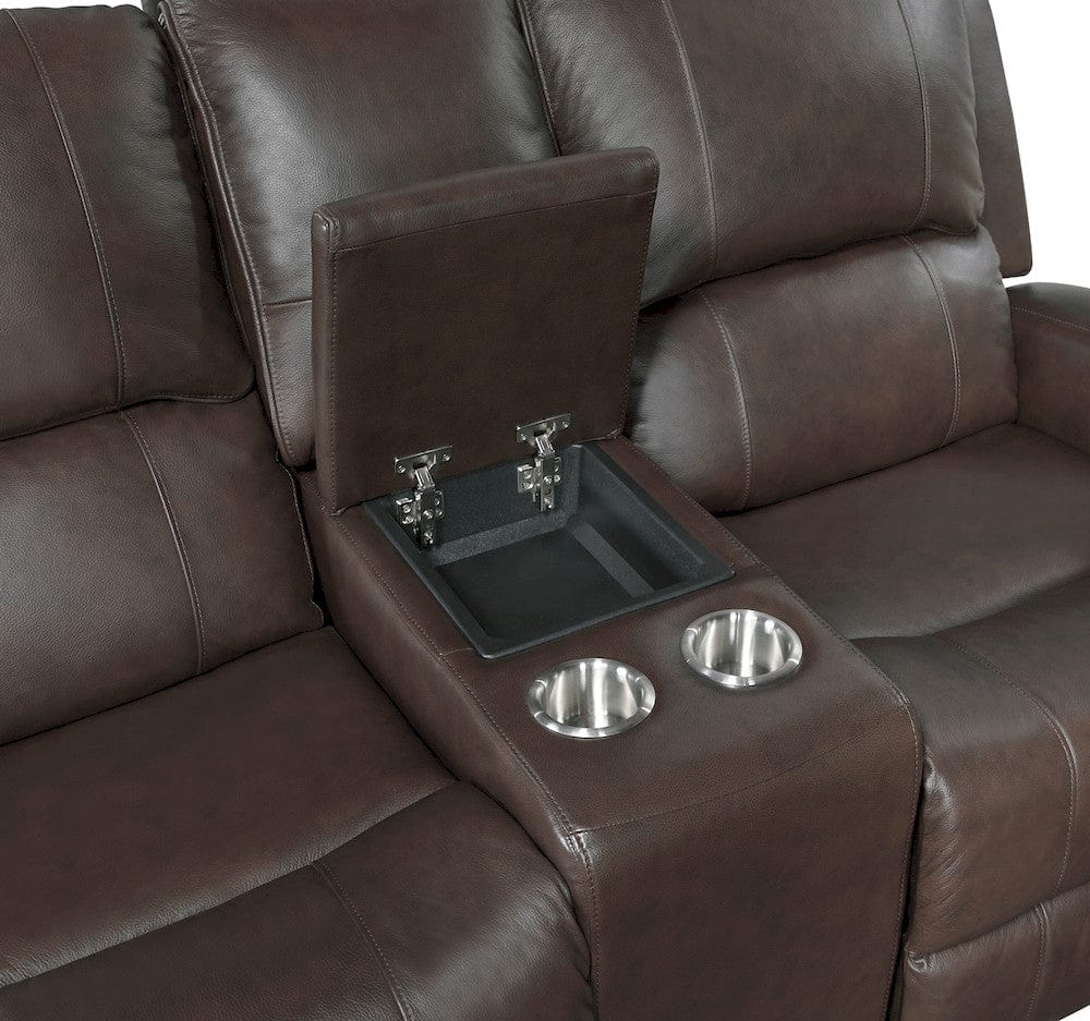 Homelegance  - Austin Double Reclining Love Seat W/ Center Console in Brown - 9735BRW-2  view 4