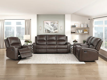 Homelegance  - Austin Double Reclining Love Seat W/ Center Console in Brown - 9735BRW-2  view 9
