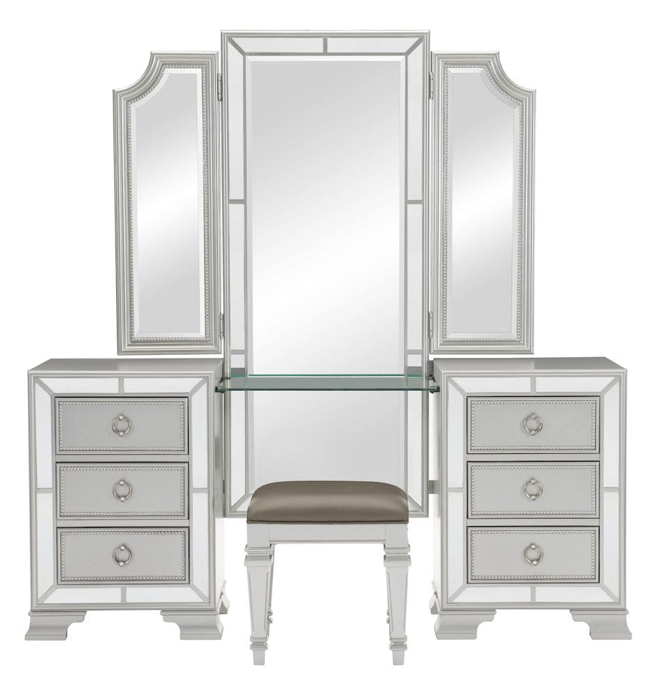Homelegance  - Avondale Vanity Stool in Gray - 1646-14  view 4