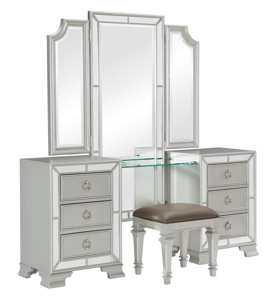 Homelegance  - Avondale Vanity Stool in Gray - 1646-14  view 5