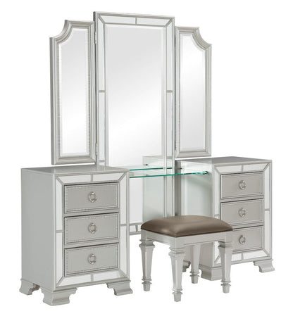 Homelegance  - Avondale Vanity Stool in Gray - 1646-14  view 5