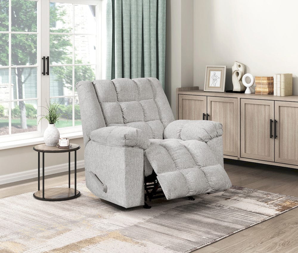 Homelegance  - Baldwin Rocker Reclining Chair in Light gray - 9726LG-1  view 4