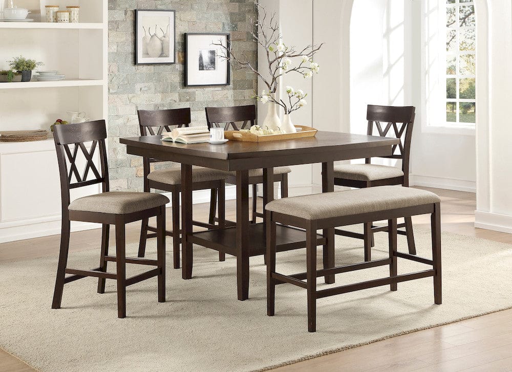Homelegance  - Balin Counter Height Chair, Double X Back in Brown - 5716-24S2  view 4