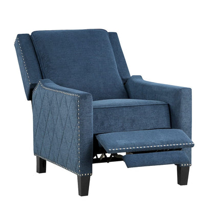 Homelegance  - Banks Push Back Reclining Chair in Blue - 8505BU-1  view 4