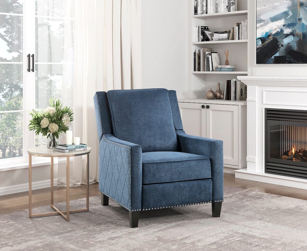 Homelegance  - Banks Push Back Reclining Chair in Blue - 8505BU-1  view 5