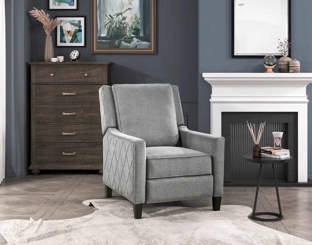 Homelegance  - Banks Push Back Reclining Chair in Gray - 8505GY-1  view 6