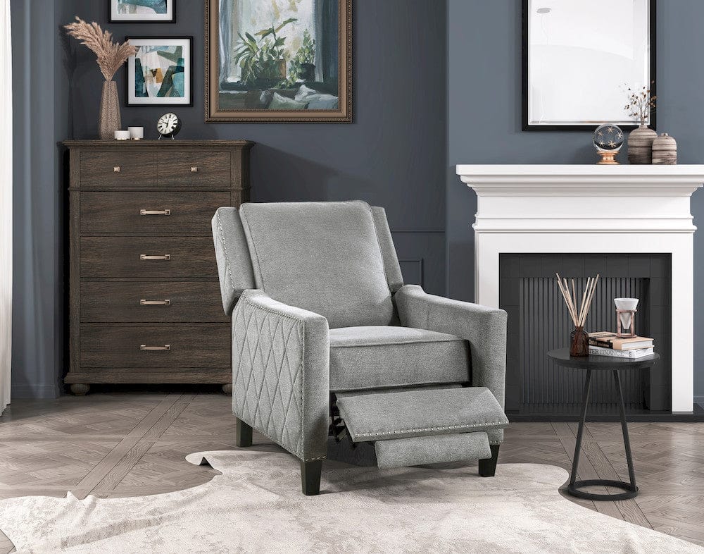 Homelegance  - Banks Push Back Reclining Chair in Gray - 8505GY-1  view 7