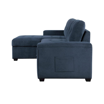 Homelegance  - Barbara Reversible Sectional W/ Hidden Storage and Pull-out Bed in Blue - 9259xSC  view 4