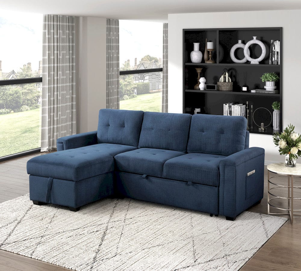 Homelegance  - Barbara Reversible Sectional W/ Hidden Storage and Pull-out Bed in Blue - 9259xSC  view 10