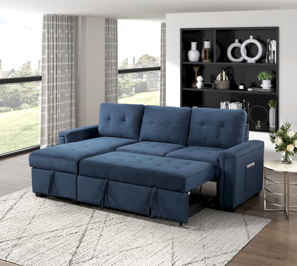 Homelegance  - Barbara Reversible Sectional W/ Hidden Storage and Pull-out Bed in Blue - 9259xSC  view 12
