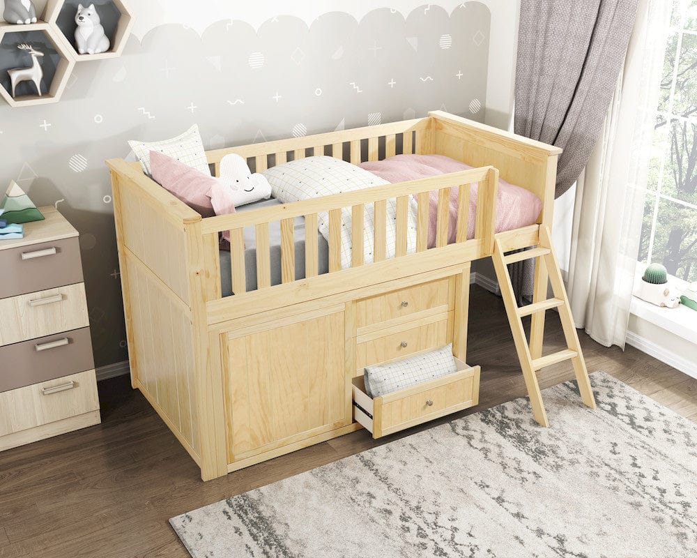 Homelegance  - Bartly Low Loft Bunk W/ Bookcase and 2 Dressers - B2043LL-1xBC2DR  view 2