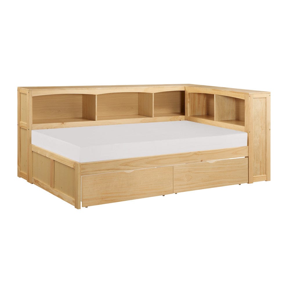 Homelegance  - Bartly Twin Bookcase Corner Platform Bed W/ Storage Boxes - B2043BC-1BCTx  view 1