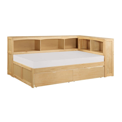 Homelegance  - Bartly Twin Bookcase Corner Platform Bed W/ Storage Boxes - B2043BC-1BCTx  view 1
