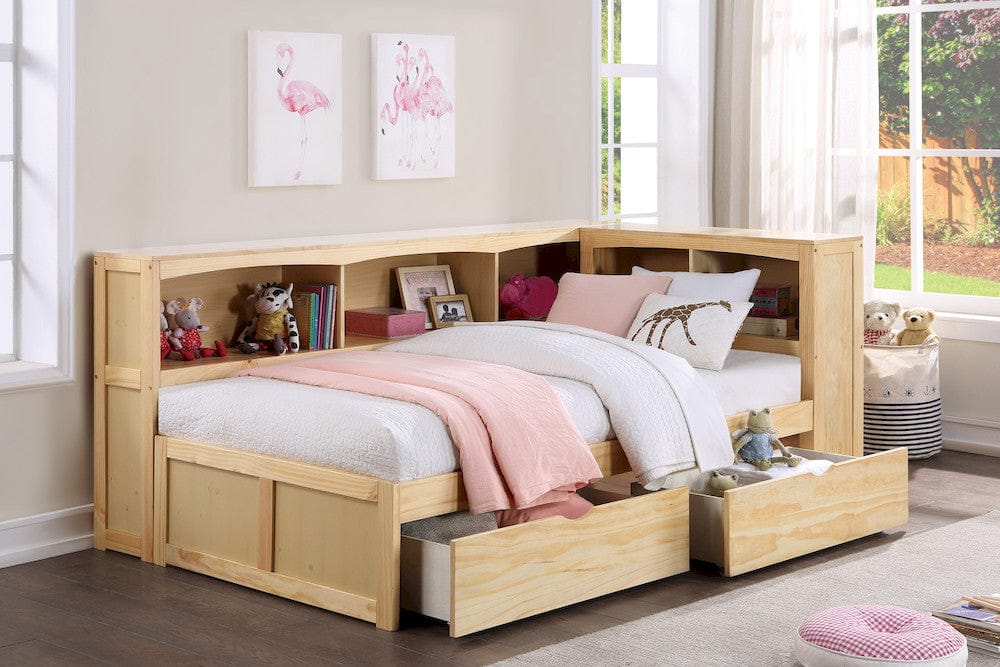 Homelegance  - Bartly Twin Bookcase Corner Platform Bed W/ Storage Boxes - B2043BC-1BCTx  view 5