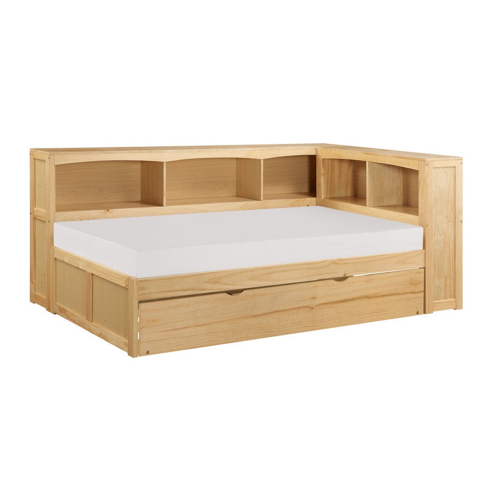 Homelegance  - Bartly Twin Bookcase Corner Platform Bed W/ Twin Trundle - B2043BC-1BCRx  view 1