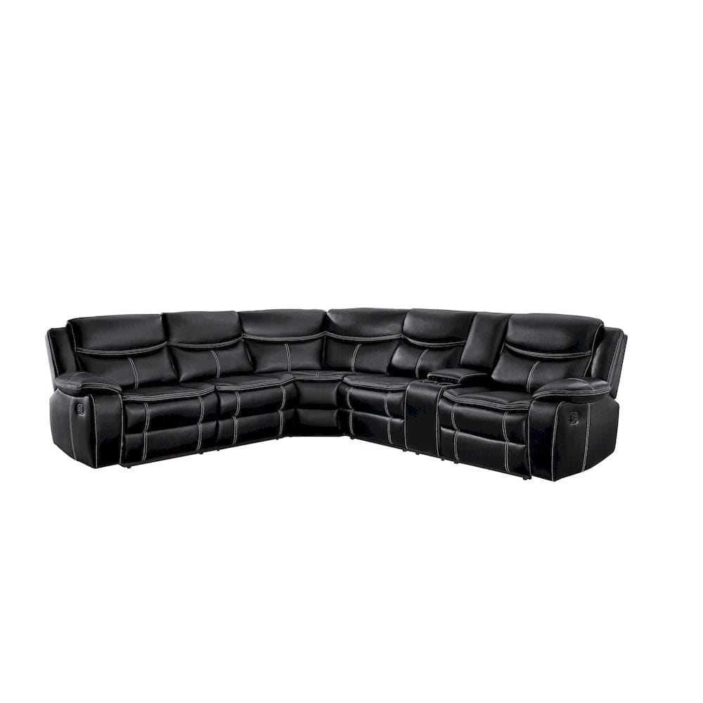 Homelegance  - Bastrop 3-Piece Sectional W/ Right Console in Black - 8230BLKxSC  view 1