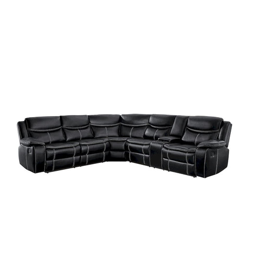 Homelegance  - Bastrop 3-Piece Sectional W/ Right Console in Black - 8230BLKxSC  view 1