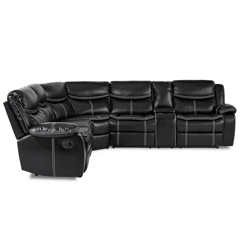 Homelegance  - Bastrop 3-Piece Sectional W/ Right Console in Black - 8230BLKxSC  view 2