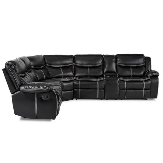 Homelegance  - Bastrop 3-Piece Sectional W/ Right Console in Black - 8230BLKxSC  view 2