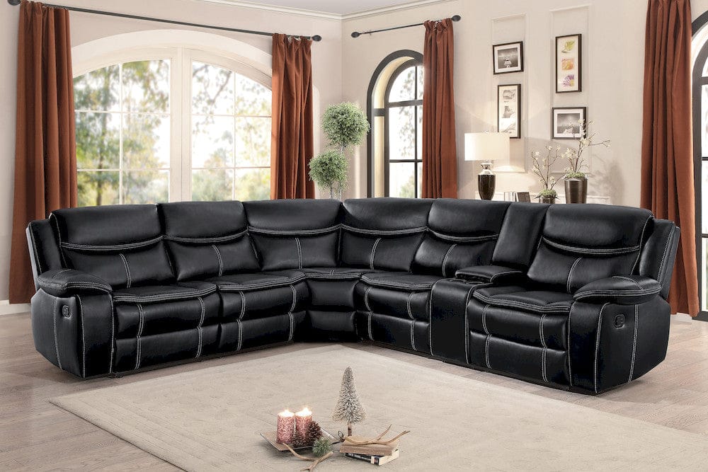 Homelegance  - Bastrop 3-Piece Sectional W/ Right Console in Black - 8230BLKxSC  view 4