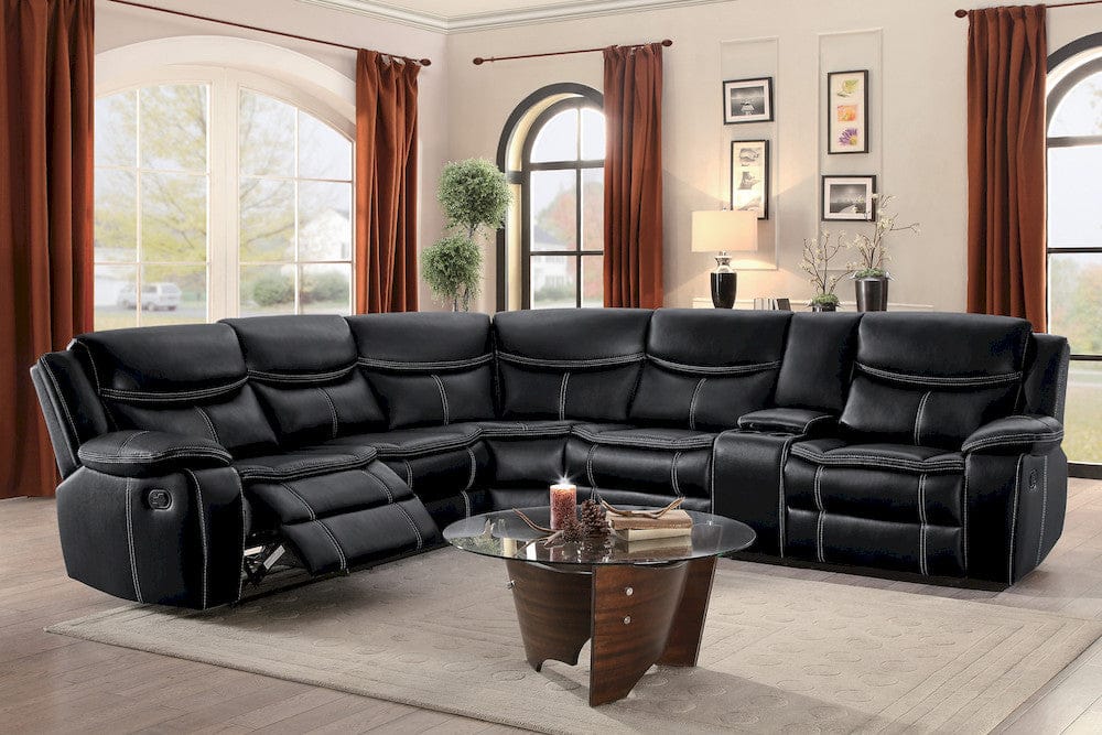 Homelegance  - Bastrop 3-Piece Sectional W/ Right Console in Black - 8230BLKxSC  view 5