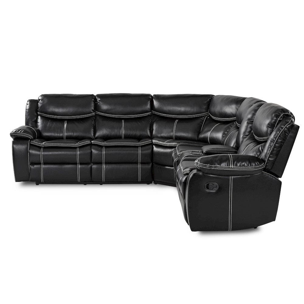 Homelegance  - Bastrop 3-Piece Sectional W/ Right Console in Black - 8230BLKxSC  view 8