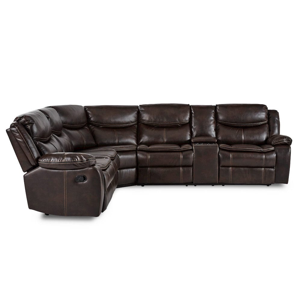 Homelegance  - Bastrop 3-Piece Sectional W/ Right Console in Brown - 8230BRWxSC  view 1
