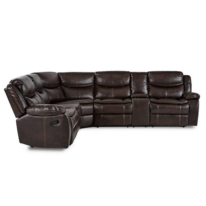 Homelegance  - Bastrop 3-Piece Sectional W/ Right Console in Brown - 8230BRWxSC  view 1