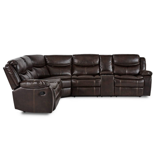 Homelegance  - Bastrop 3-Piece Sectional W/ Right Console in Brown - 8230BRWxSC  view 1