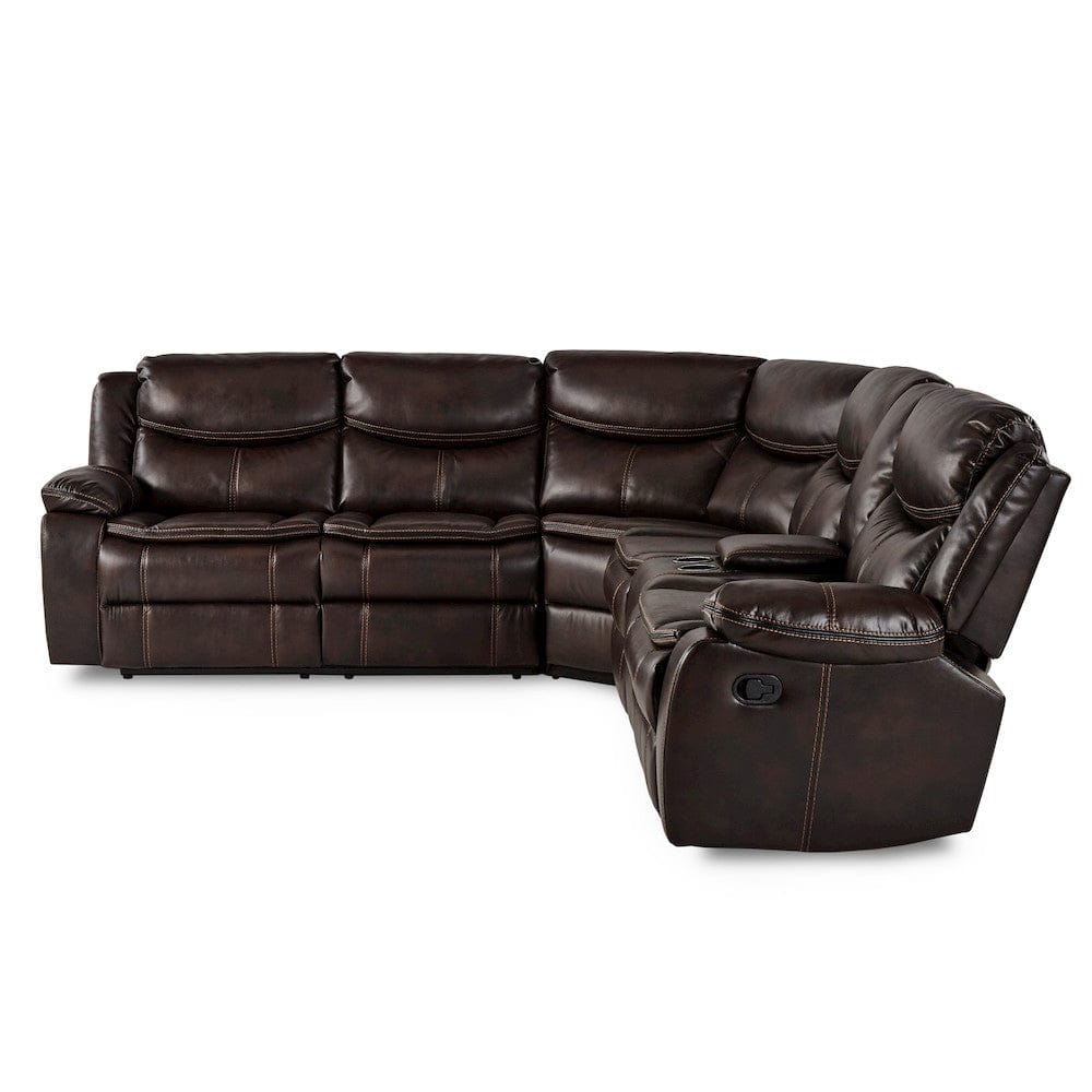 Homelegance  - Bastrop 3-Piece Sectional W/ Right Console in Brown - 8230BRWxSC  view 3