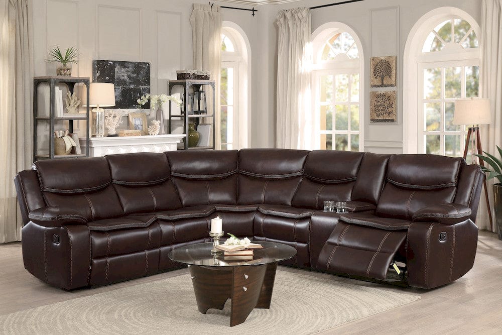 Homelegance  - Bastrop 3-Piece Sectional W/ Right Console in Brown - 8230BRWxSC  view 8