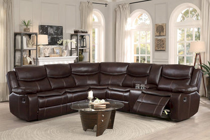Homelegance  - Bastrop 3-Piece Sectional W/ Right Console in Brown - 8230BRWxSC  view 8