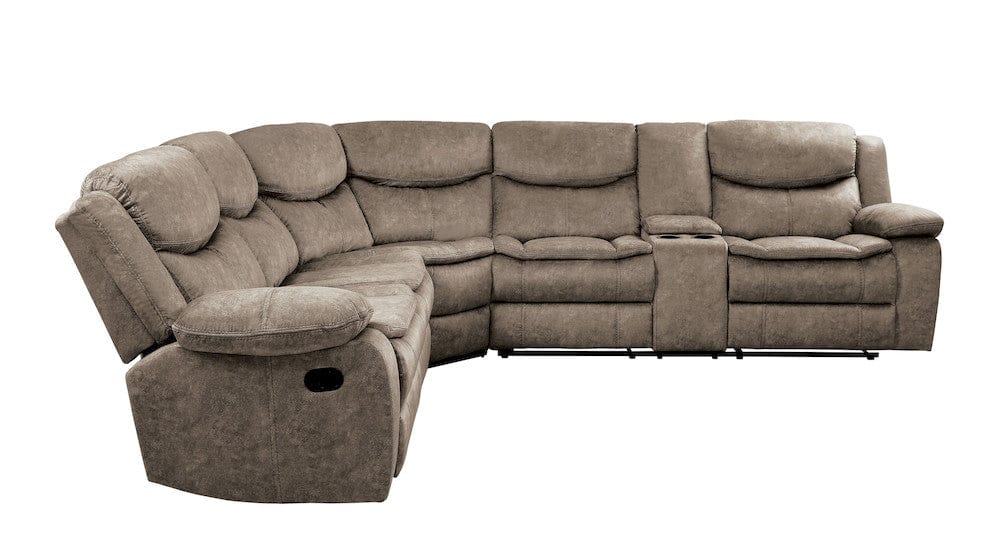 Homelegance  - Bastrop 3-Piece Sectional W/ Right Console in Brown - 8230FBRxSC  view 1