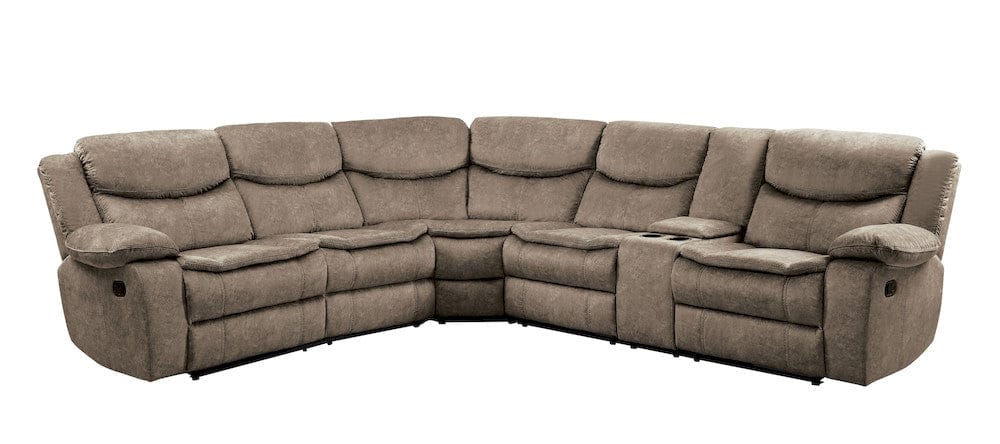 Homelegance  - Bastrop 3-Piece Sectional W/ Right Console in Brown - 8230FBRxSC  view 2