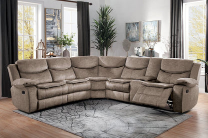 Homelegance  - Bastrop 3-Piece Sectional W/ Right Console in Brown - 8230FBRxSC  view 4