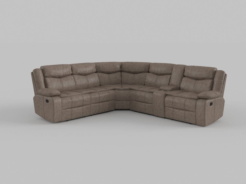 Homelegance  - Bastrop 3-Piece Sectional W/ Right Console in Brown - 8230FBRxSC  view 6