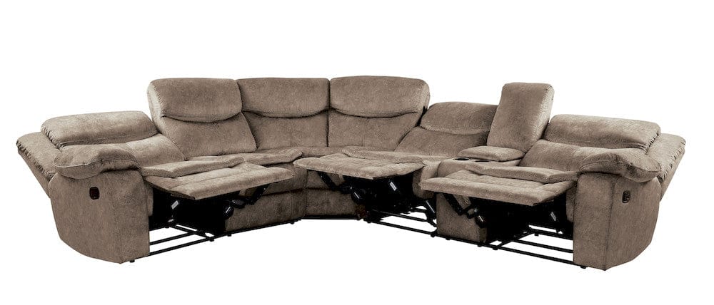Homelegance  - Bastrop 3-Piece Sectional W/ Right Console in Brown - 8230FBRxSC  view 7