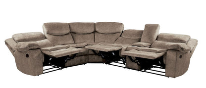 Homelegance  - Bastrop 3-Piece Sectional W/ Right Console in Brown - 8230FBRxSC  view 7