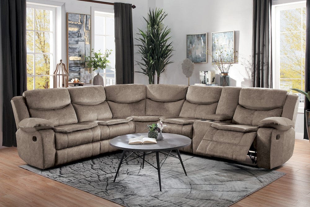 Homelegance  - Bastrop 3-Piece Sectional W/ Right Console in Brown - 8230FBRxSC  view 8