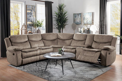 Homelegance  - Bastrop 3-Piece Sectional W/ Right Console in Brown - 8230FBRxSC  view 8