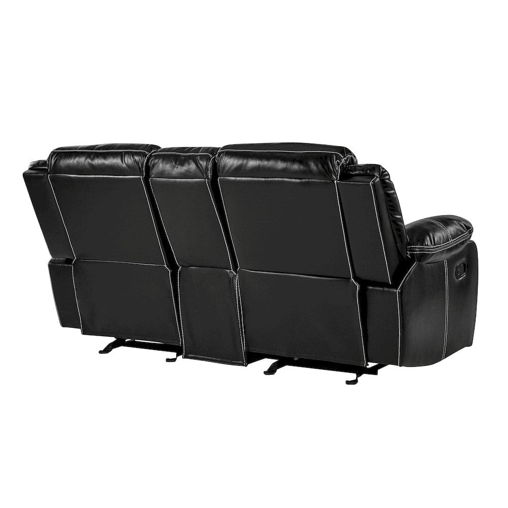 Homelegance  - Bastrop Double Glider Reclining Love Seat W/ Center Console in Black - 8230BLK-2  view 6