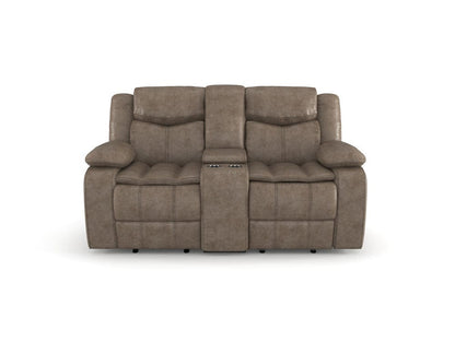 Homelegance  - Bastrop Double Glider Reclining Love Seat W/ Center Console in Black - 8230BLK-2  view 7