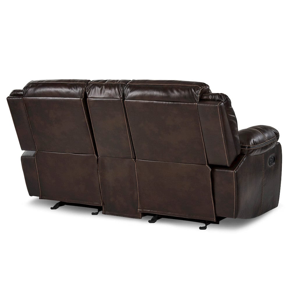 Homelegance  - Bastrop Double Glider Reclining Love Seat W/ Center Console in Brown - 8230BRW-2  view 3